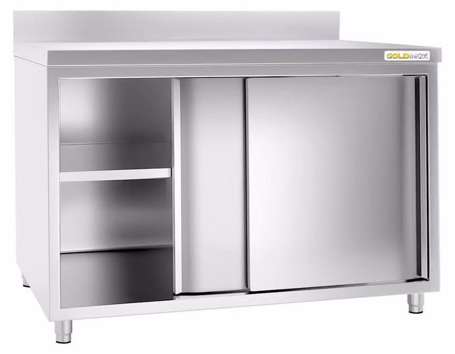 Mobile basso in acciaio inossidabile, dimensioni 1200x800 mm, modello PREMIUM - GOLDINOX