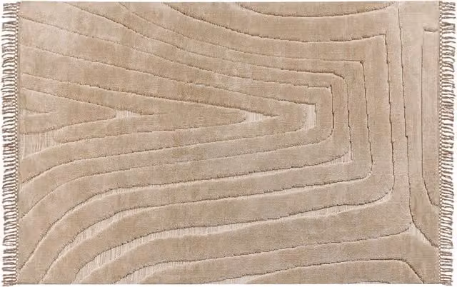 Tappeto classico Beliani beige in poliestere e cotone per soggiorno e camera da letto L: 200 cm x P: 300 cm