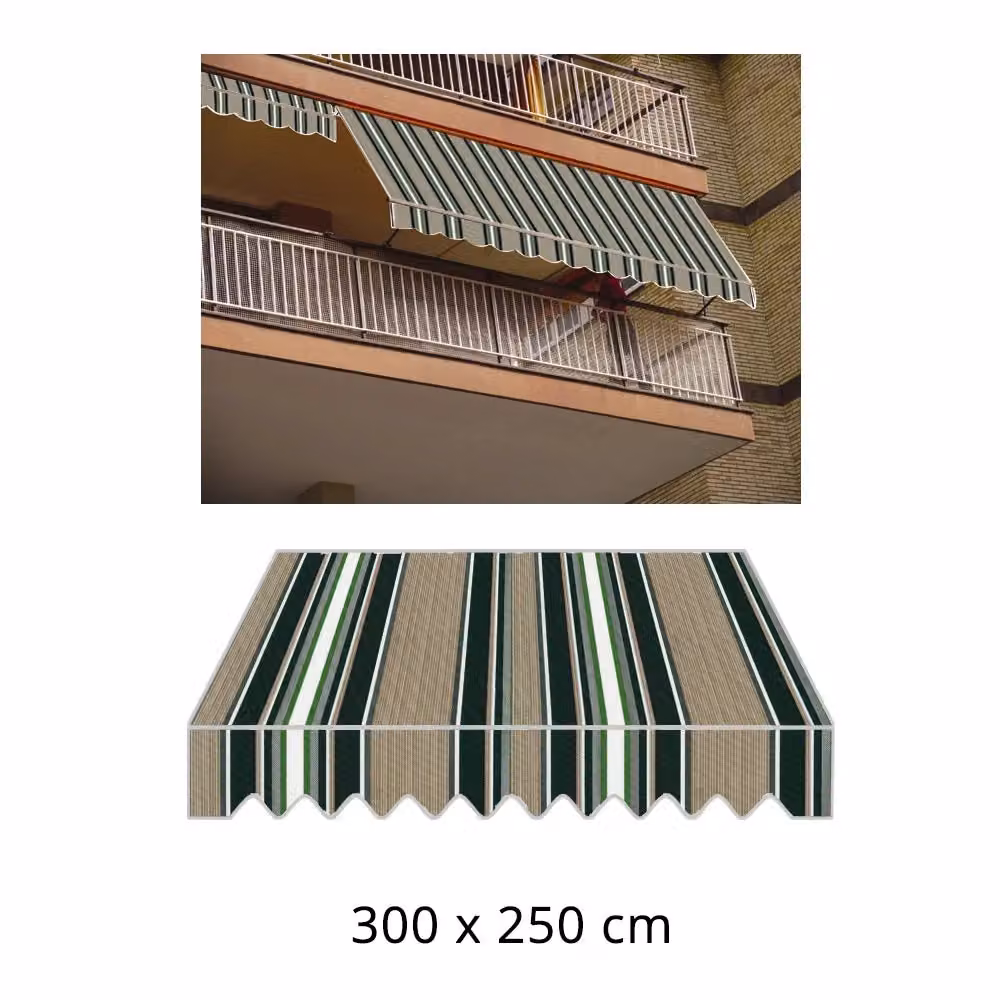Tenda da Sole a Caduta Bauer Multicolore in Poliestere e Alluminio L: 300 cm, H: 250 cm – 2