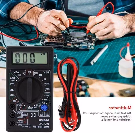 Tester multifunzione 12 V nero con display LCD digitale per auto e uso domestico