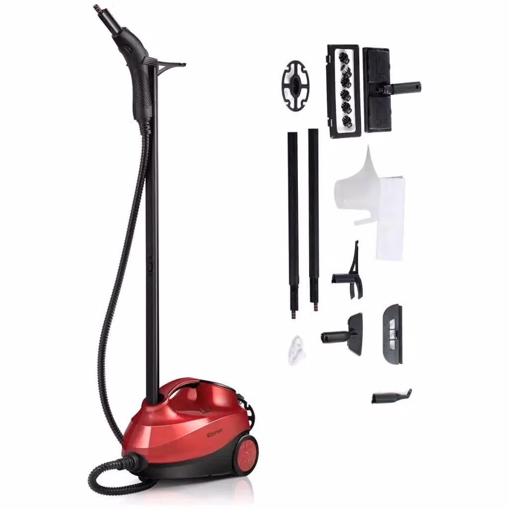 Pulitore a vapore HELLOSHOP26 rosso in ABS per pulizia profonda senza prodotti chimici L/P/H: 25 x 43 x 119 cm – 2