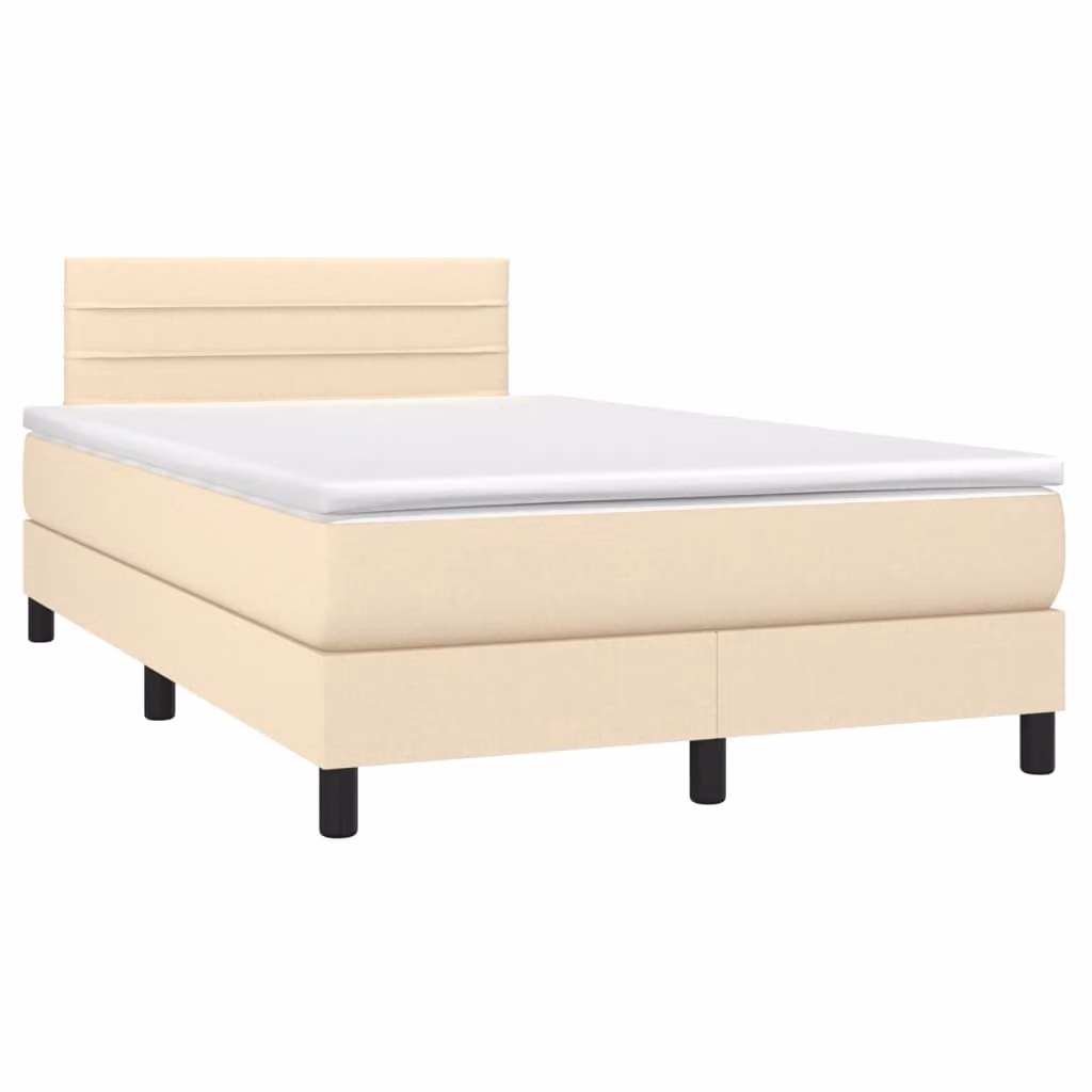 Maison Exclusive - Letto a Molle con Materasso e LED Crema 120x190 cm in Tessuto