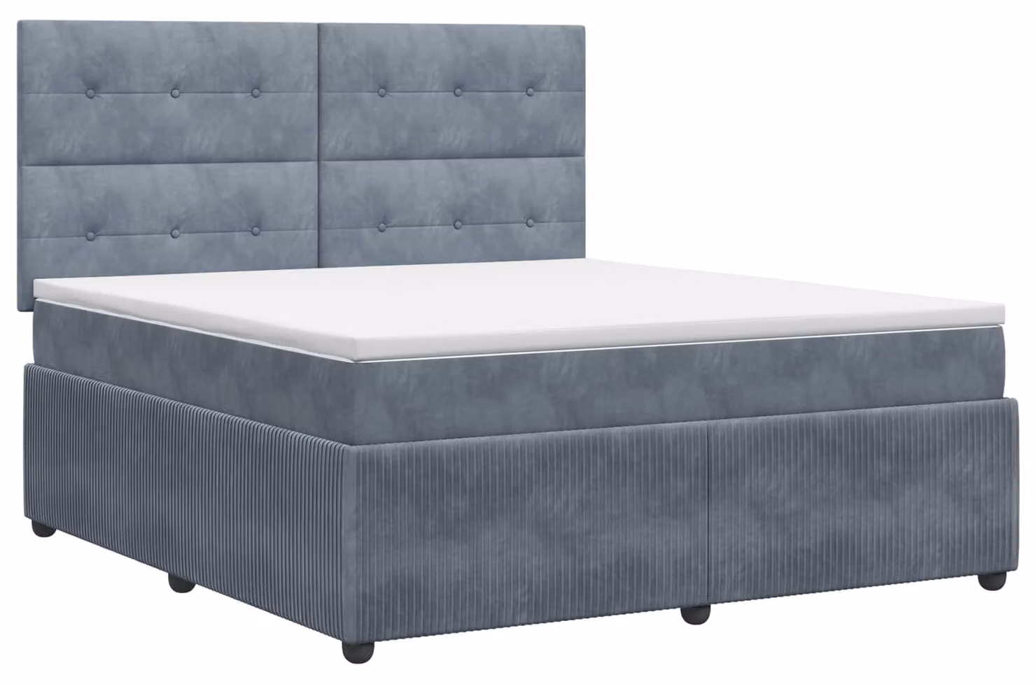 Letto a molle con materasso grigio scuro 160 x 200 cm in velluto