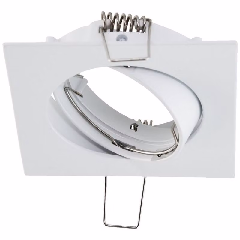 EVN da incasso a soffitto, quadrato, orientabile, bianco, IP20, GX5.3, 12 V, diametro di incasso 71 mm