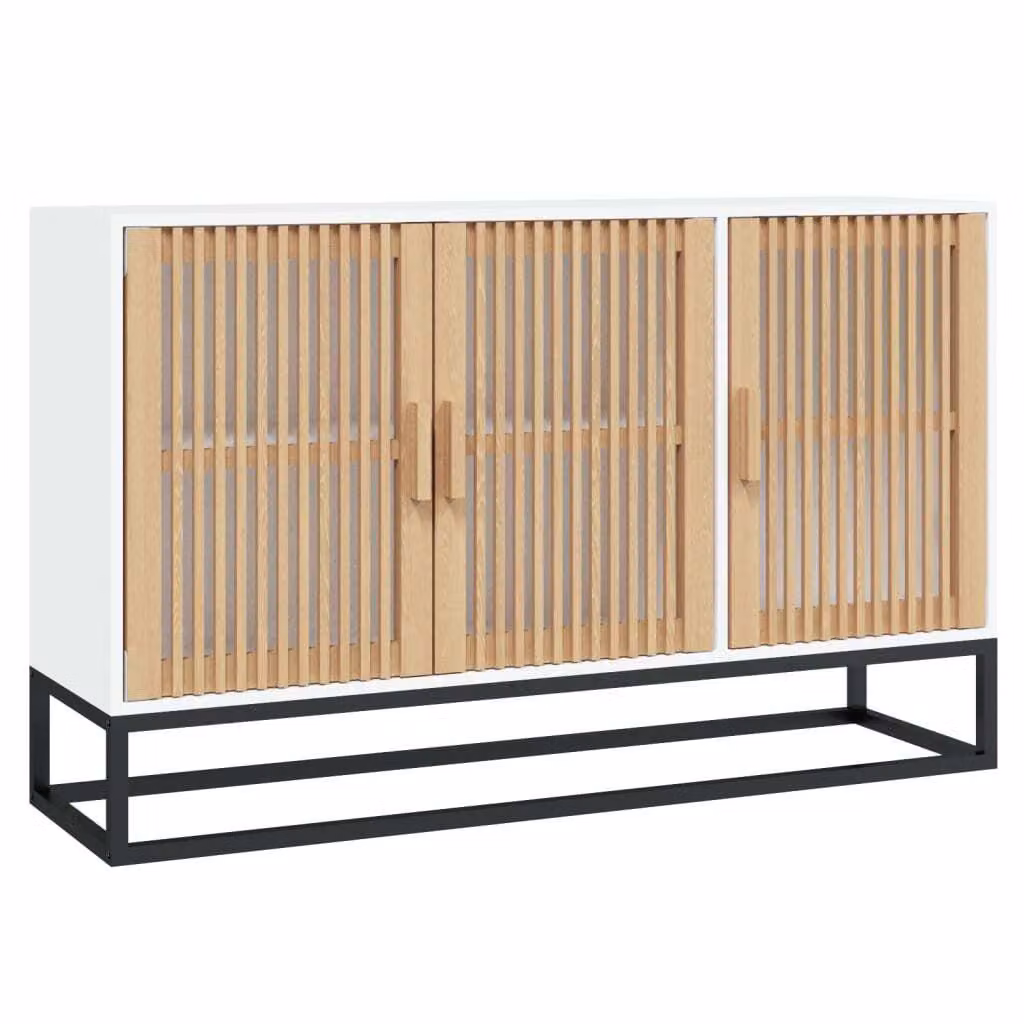 Credenza Bianca 105x30x65 cm in Legno Multistrato