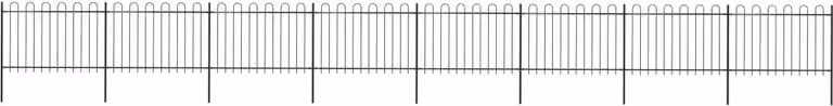 Maison Exclusive - Recinzione da Giardino con Parte Superiore ad Anello in Acciaio 1426x120 cm Nera
