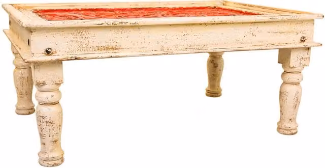 Tavolino da caffè in legno finitura artigianale 110x78x48h cm