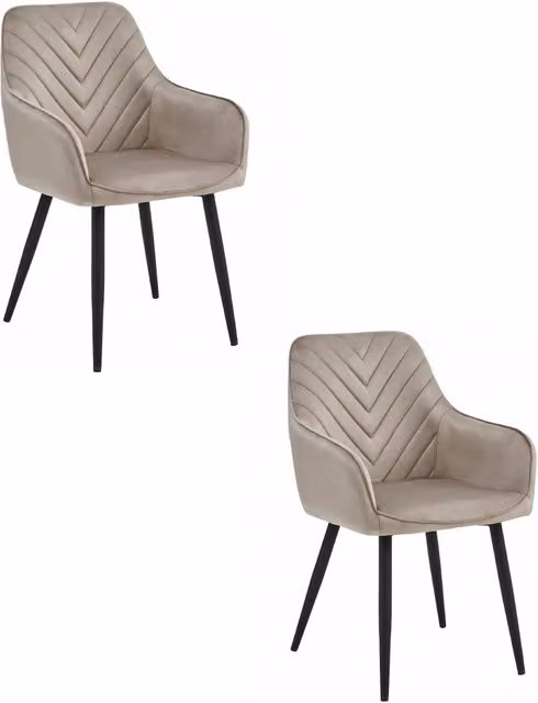 Sedia VALORA WAAV - Elegante velluto beige scuro per soggiorno e cucina x2