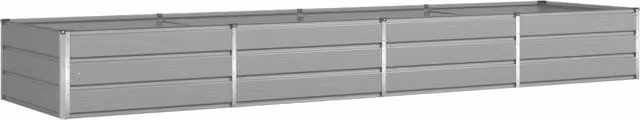 Fioriera rettangolare moderna 195 x 100 x 45 cm design industriale esterno in acciaio zincato grigio chiaro 02_0059211