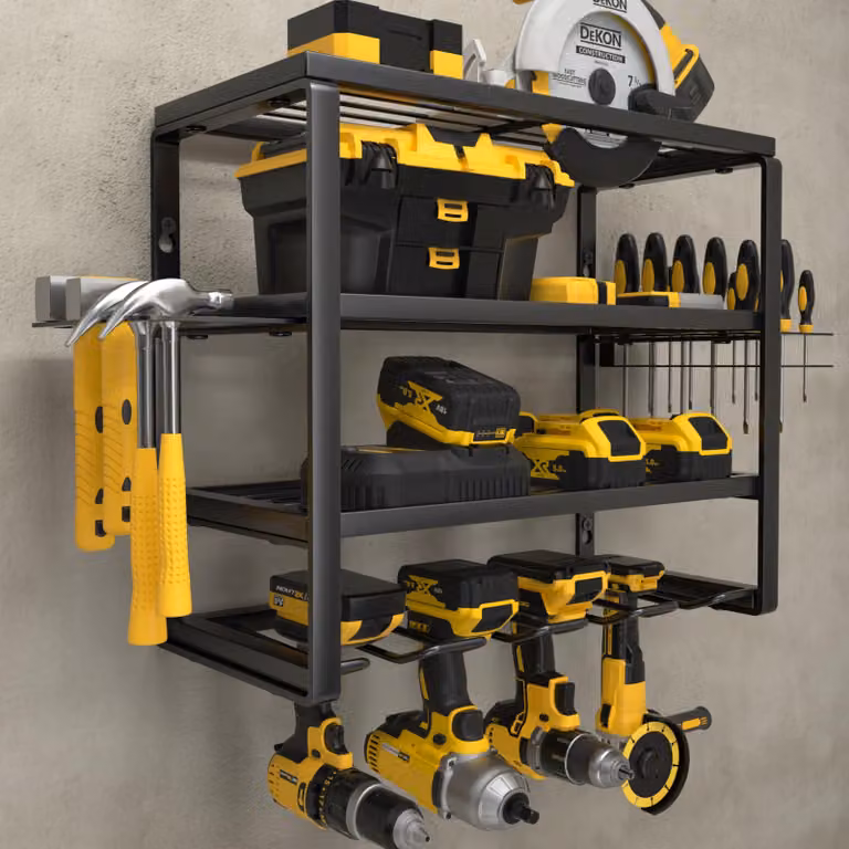 Organizzatore elettrico a 4 scomparti, supporto da parete, appendi-trapano a batteria, modello A