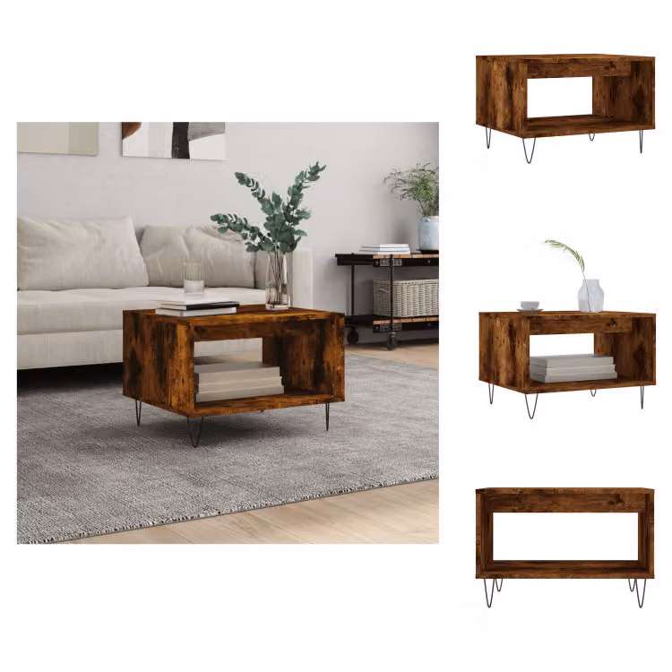 vidaXL Tavolino in rovere affumicato 60x50x40 cm materiale a base di legno - Tavolini da caffè