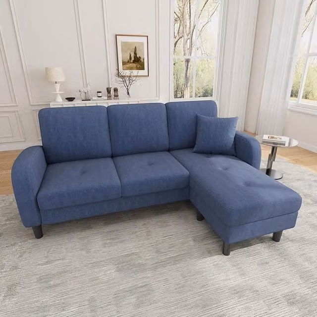 Divano angolare in velluto a coste - Xylo - 166x118x77 cm - Design modulare, ideale per soggiorni, appartamenti e uffici