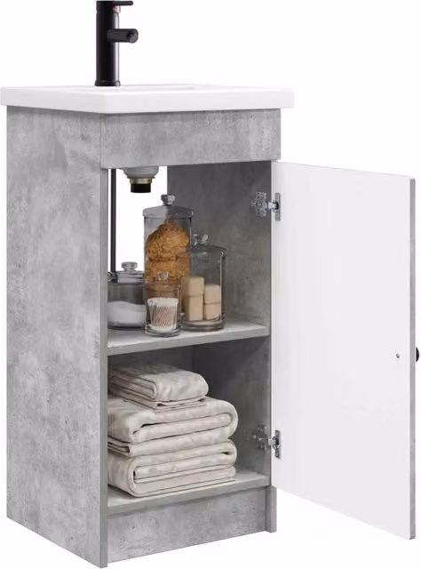 Mobile da bagno con Lavabo | Armadio Lavabo Grigio Cemento 42 x 40 x 84,5 cm