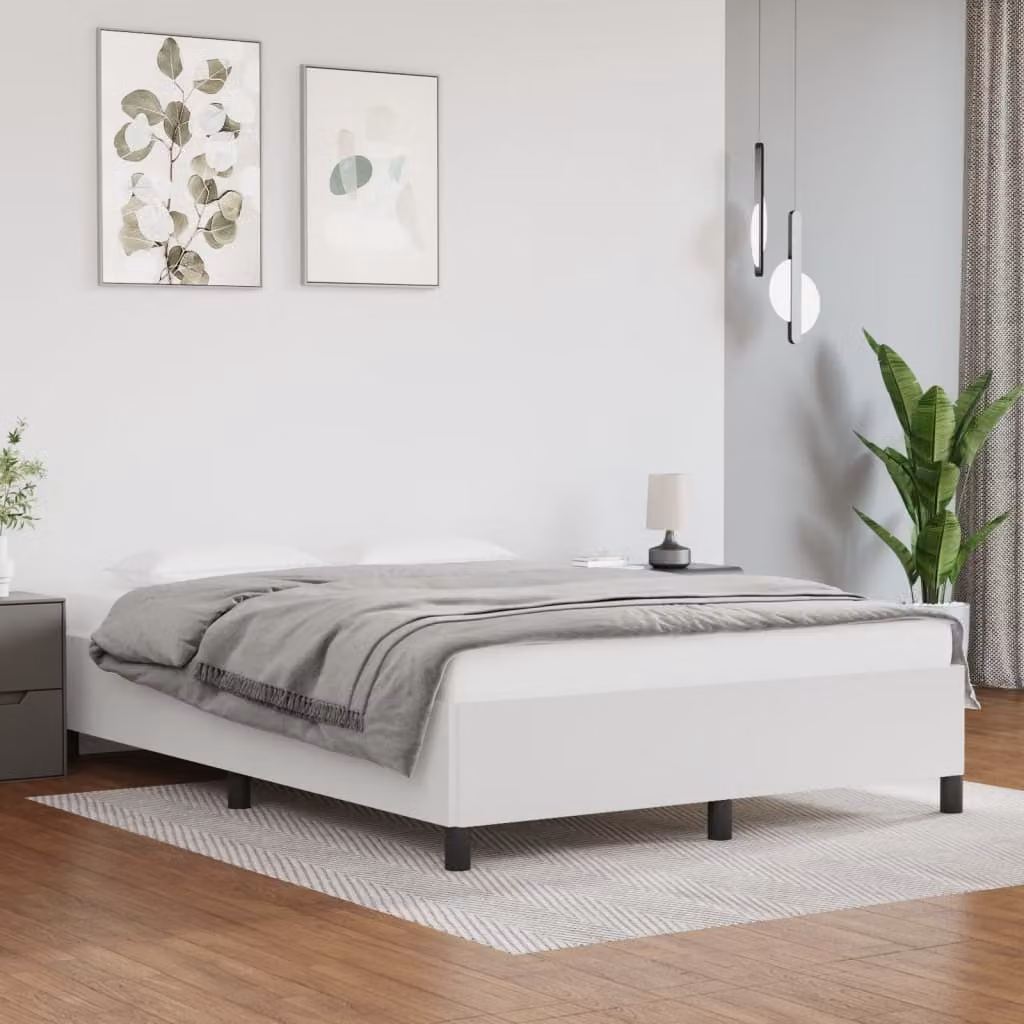 The Living Store Struttura letto bianca 140x200 cm in ecopelle