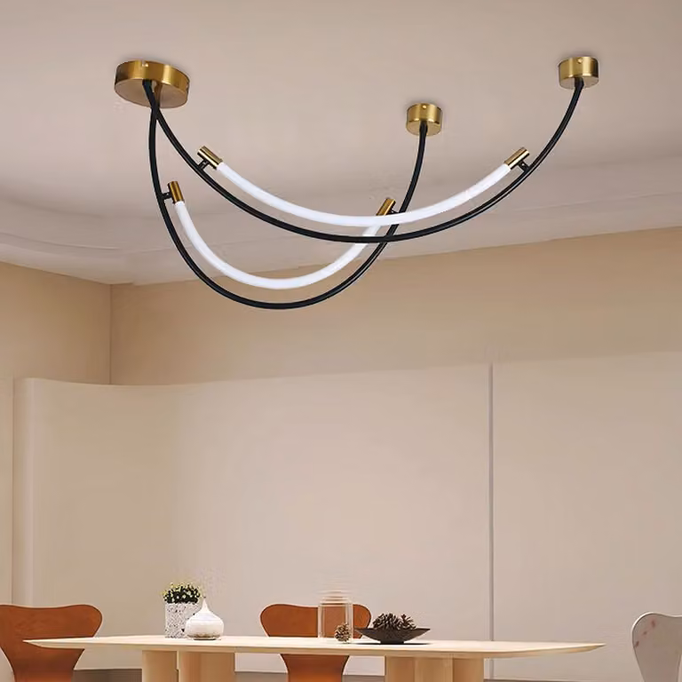 Plafoniere di design - IP20 - corpo nero+ottone - 20 watt - 2500 lumen - 4000K