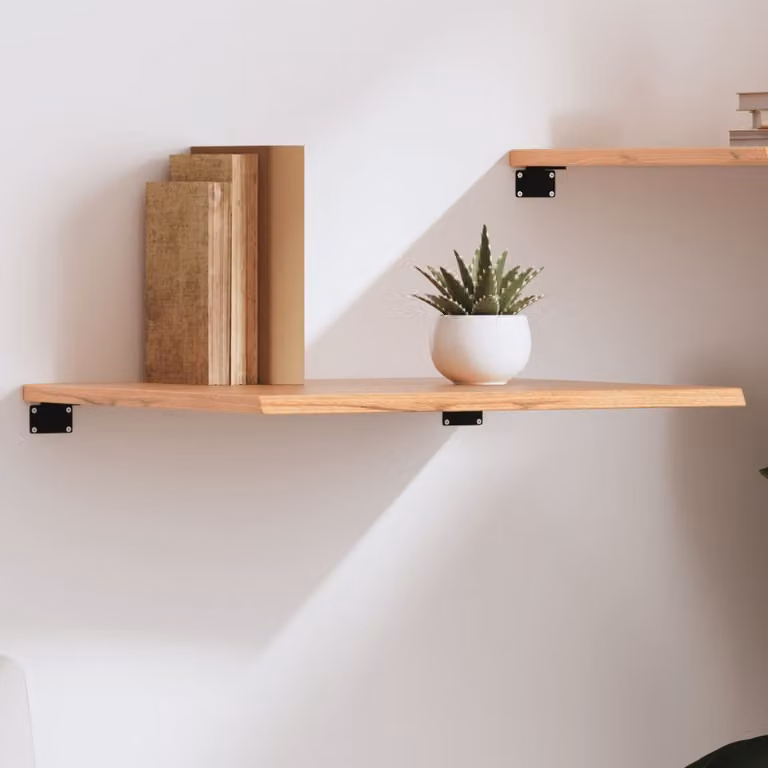 Ripiano da muro vidaXL in legno di rovere massello marrone chiaro L 60 cm x P 60 cm x H 2 cm