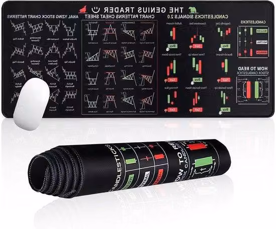 Tappetino per mouse XXL da scrivania 800 mm - Ideale per gli appassionati di borsa e gli investitori