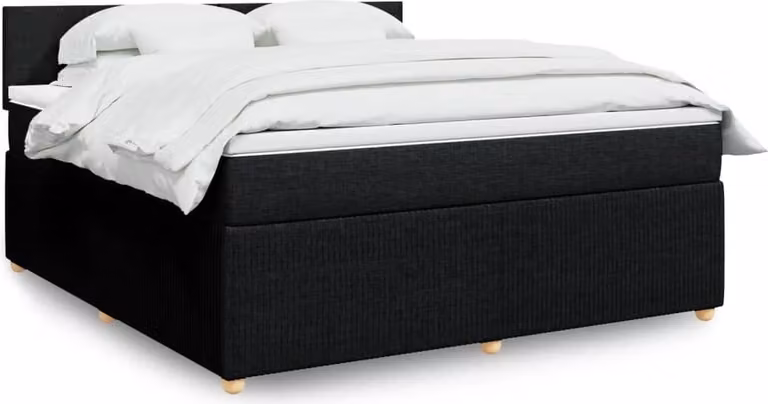Maison Exclusive - Giroletto a Molle con Materasso Nero 180x200 cm in Tessuto