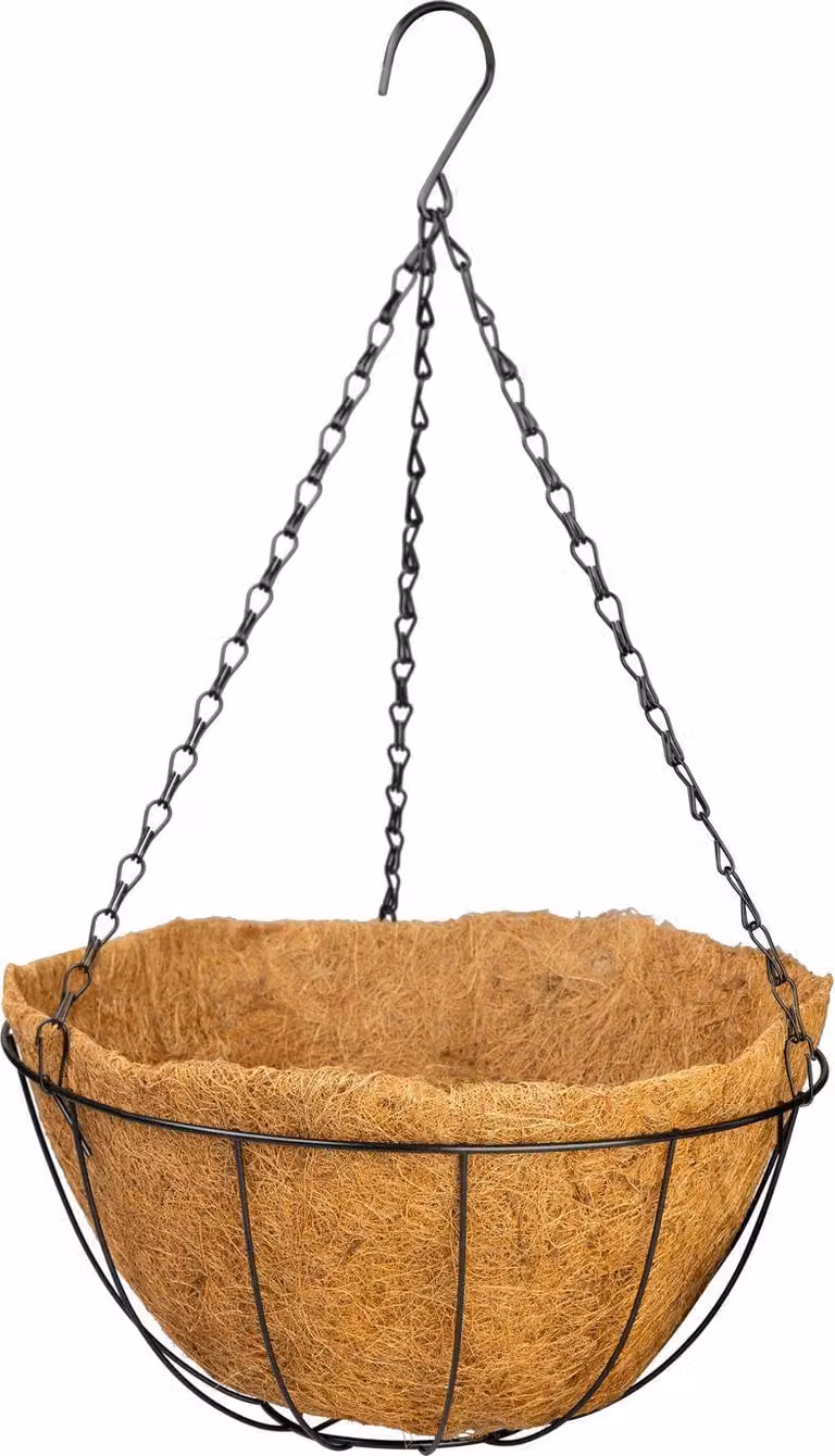 Gancio Strend Pro, porta vaso, acciaio/cocco, sospeso, con catena e gancio, 35 cm
