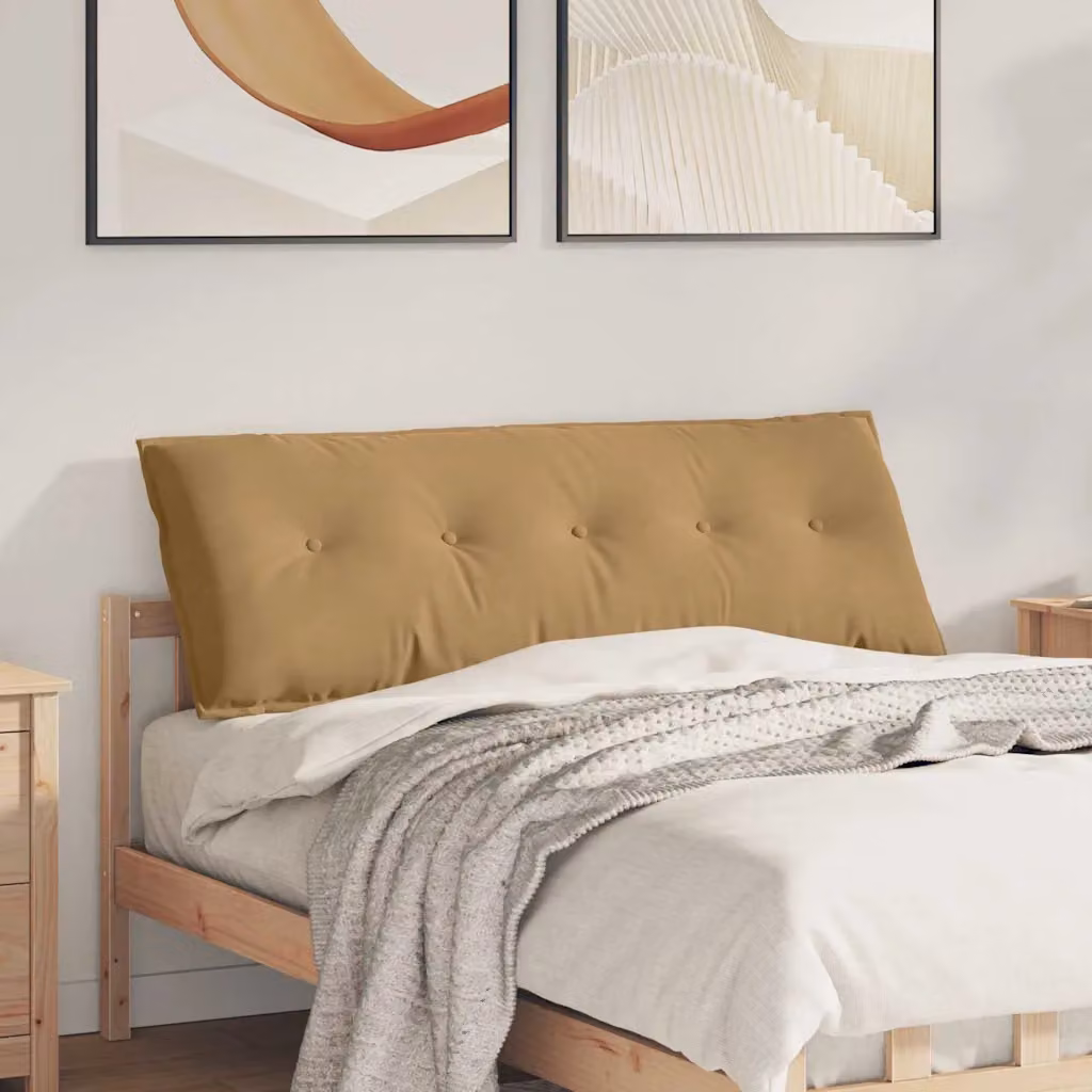 Cuscino per schiena ergonomico vidaXL in velluto a coste marrone L 140 x P 50 cm