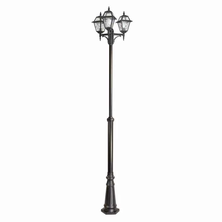 Retro 285 cm 3xE27 nero IP43 SU-MA Lanterna da giardino in vetro colorato OGMWN 3 N