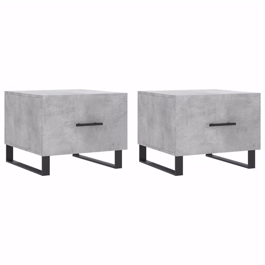 Tavolini Salotto 2pz Grigio Cemento 50x50x40 Legno Multistrato