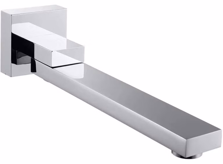 CERANO - Bocchetta di scarico a muro - orientabile - 23 cm - squadrata - cromata