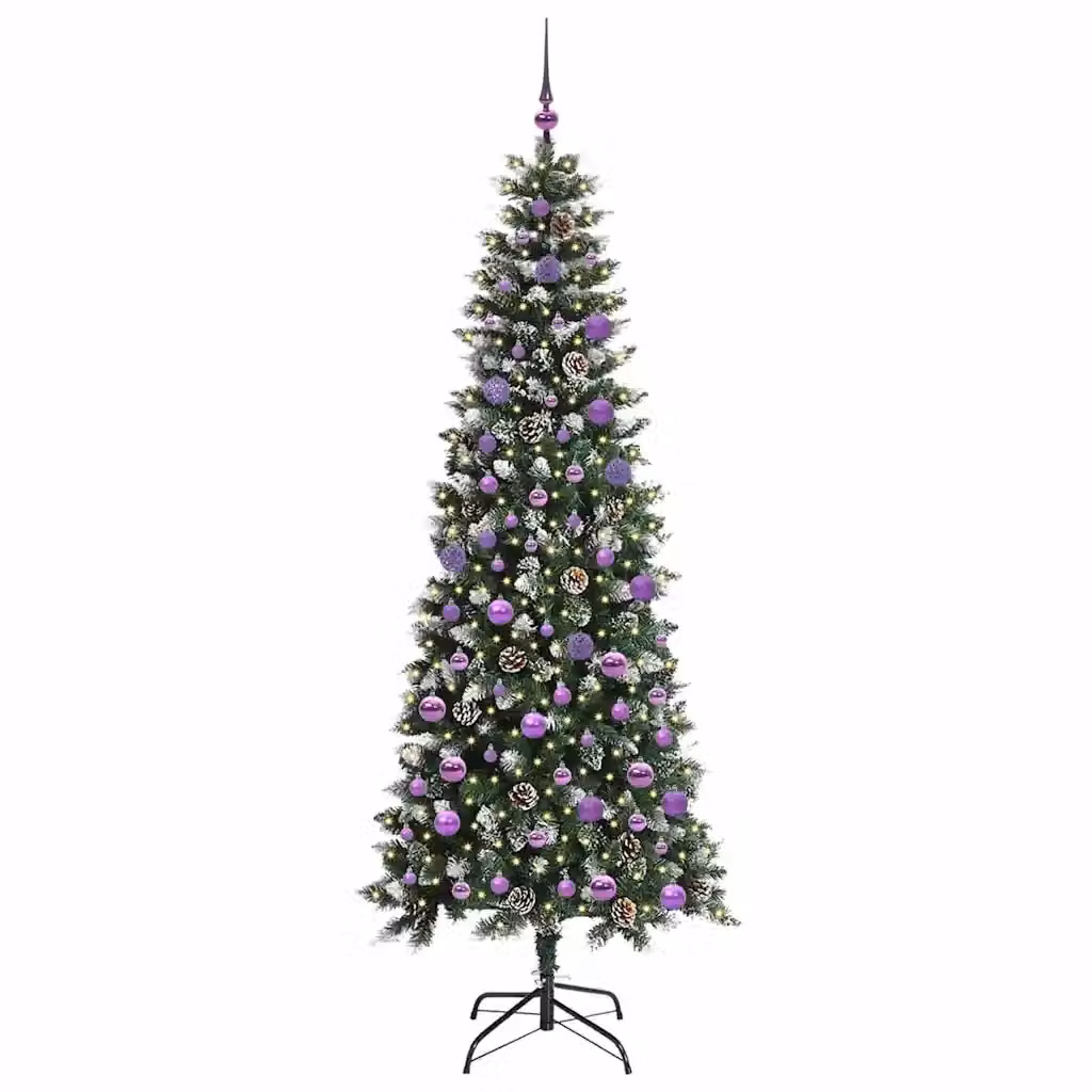 Albero di Natale Artificiale vidaXL Verde con 300 LED Bianco Caldo, Altezza: 210 cm – 2