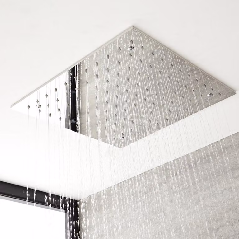 Soffione Doccia Incasso Quadrato 500x500mm - Getto effetto pioggia - Design Moderno - Trenton