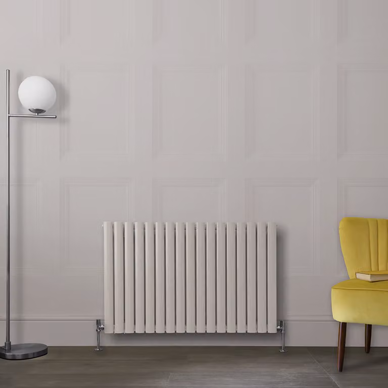 Radiatore di Design Orizzontale Bianco (Pearl Bianco) - 635mm x 1000mm - Pannello Doppio  - Revive