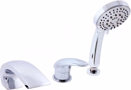 DUNAJ Miscelatore vasca a cascata 3 fori in ottone cromato