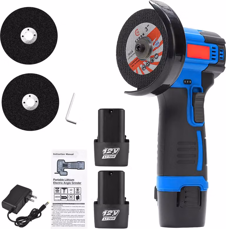 Smerigliatrice angolare, a batteria, prestazioni efficienti, con 2 batterie