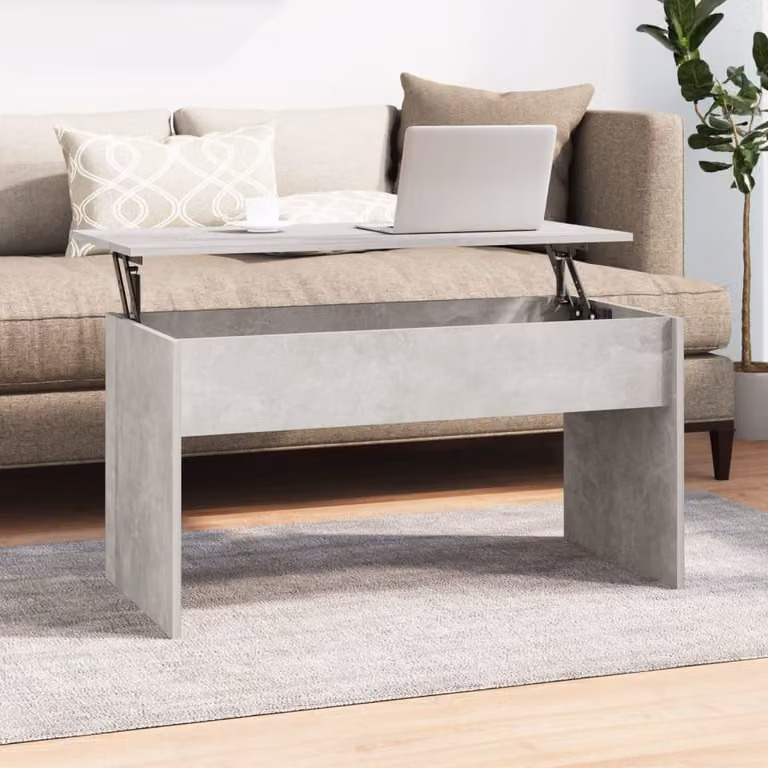 Maison Exclusive - Tavolino grigio cemento 102x50,5x52,5 cm in materiale derivato dal legno