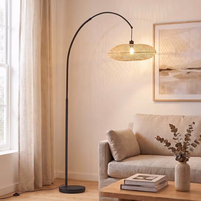 Lampada da terra Solvian Lindby, Nero, Soggiorno / Sala da pranzo, Metallo, Moderno, Lampada da terra