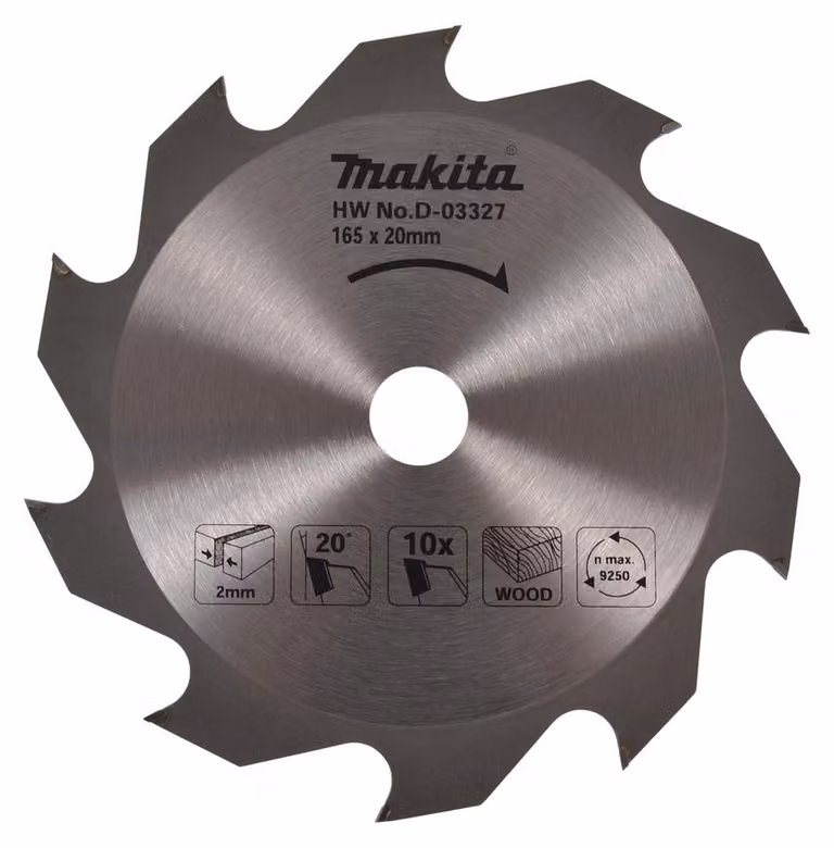 Makita D-03327 Lama circolare standard TCT 165 x 20 mm 10T legno