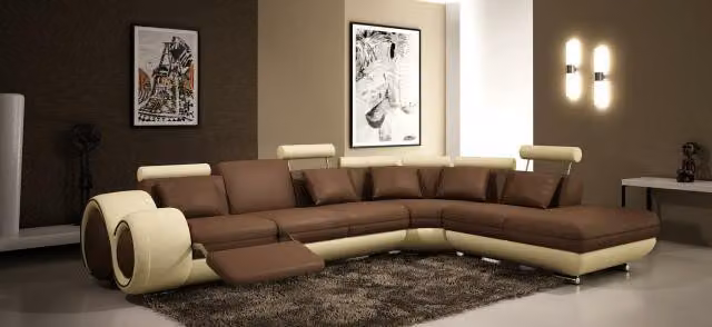 Ledersofa ledercouch ecksofa garnitur sofa wohnlandschaft schwarz/weiß
