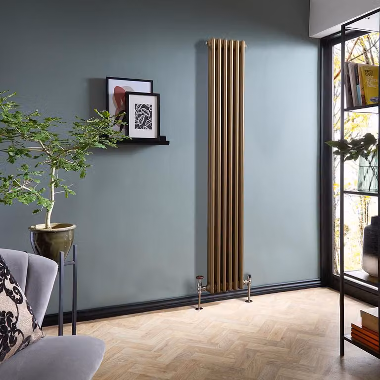 Radiatore Tradizionale Verticale a Doppia Colonna - Rame Metallizzato - 1500mm x 200mm - Regent