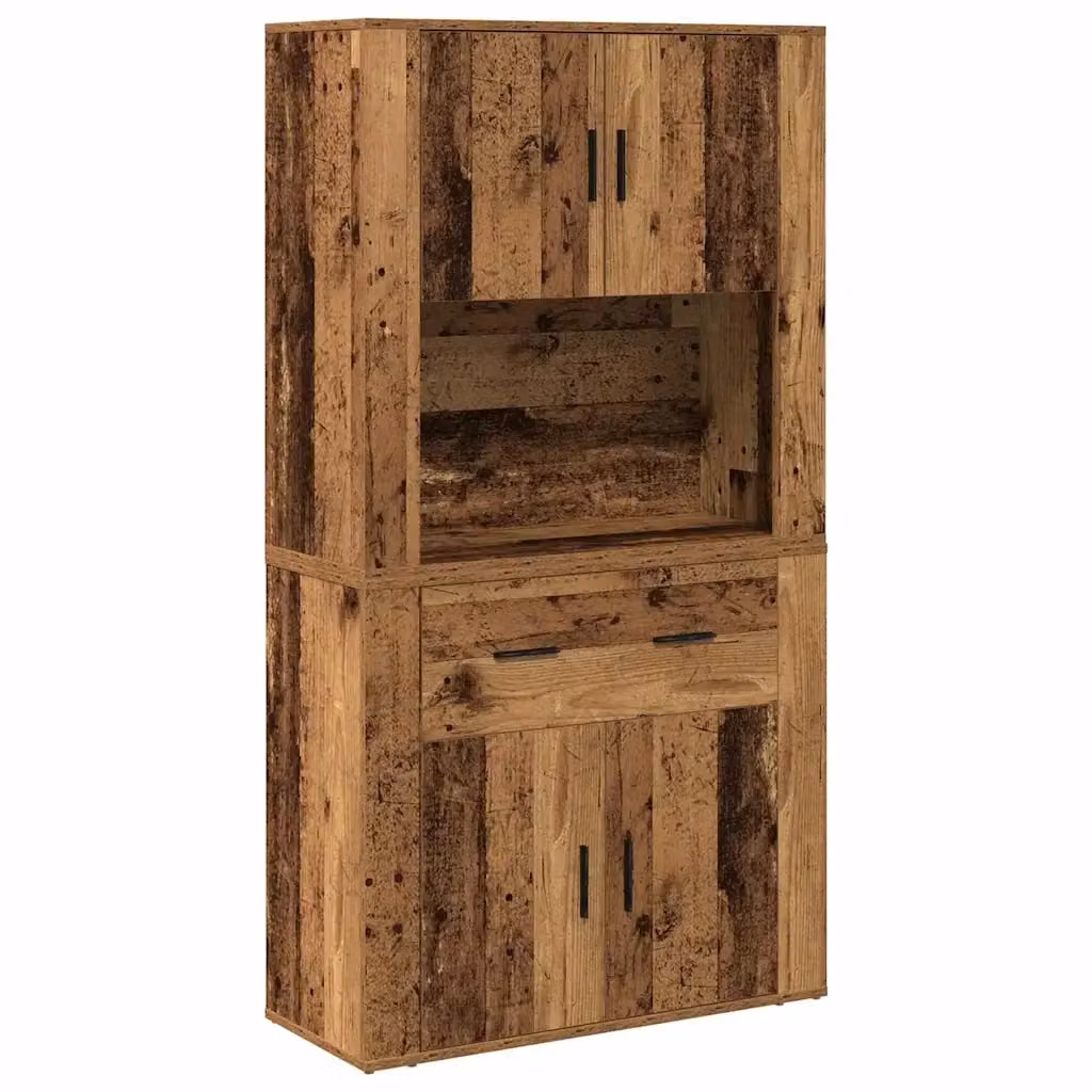 Highboard vidaXL in stile rustico color marrone con ante e ripiani, L: 80 cm, P: 33 cm, H: 150 cm – 2