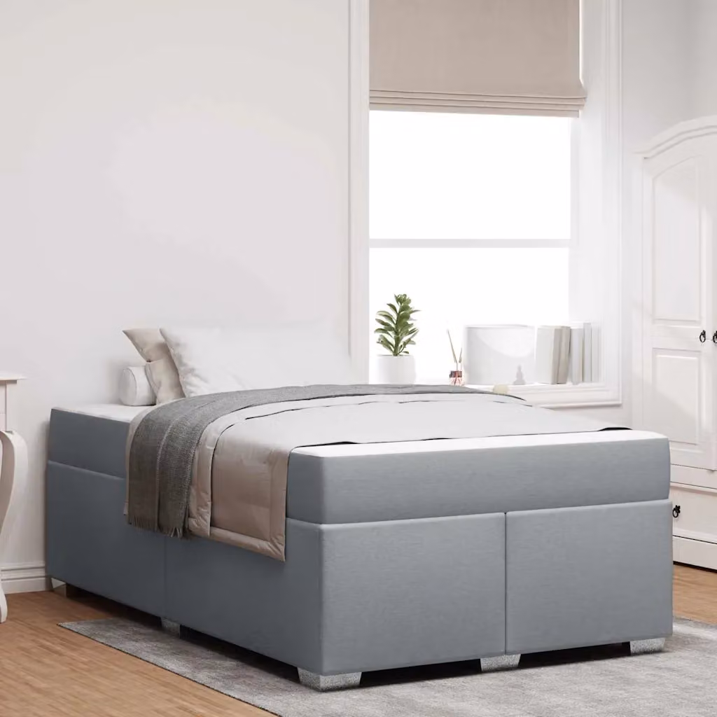 Struttura del letto moderna vidaXL in tessuto grigio con listelli in legno L: 120 cm, P: 200 cm, H: 66 cm – 1