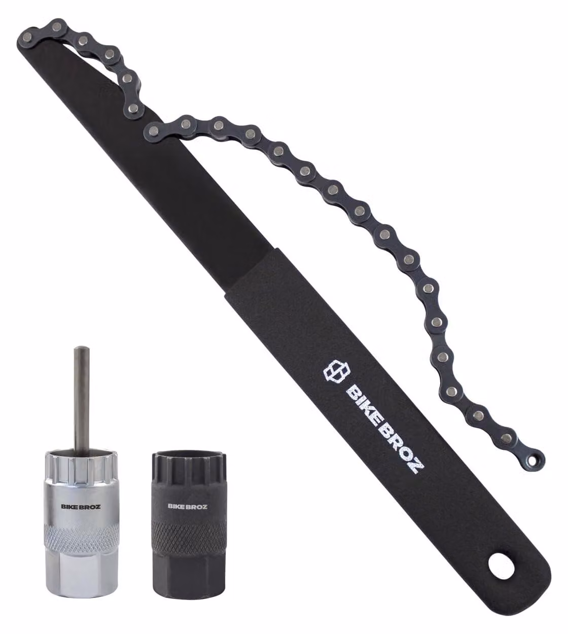 Set di attrezzi per biciclette: smagliacatena, estrattore per pignoni e attrezzo per dischi freno a fissaggio Centerlock - set da 3 pezzi