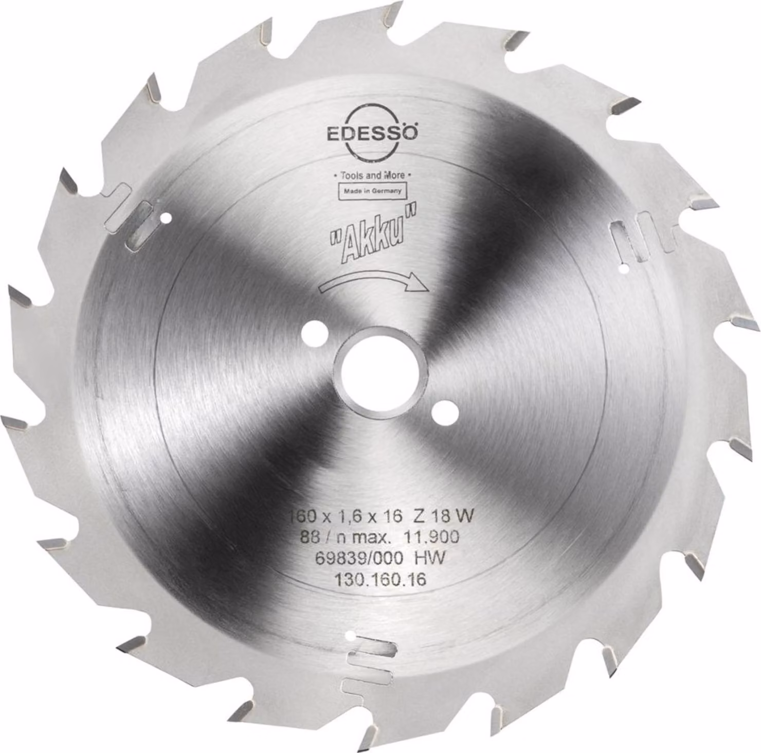 Lama per sega circolare HW, batteria 160x1,6x16mm Z18 W