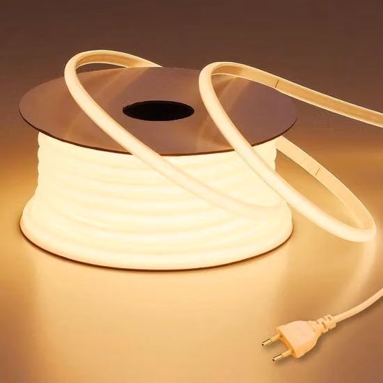 Striscia LED COB a prova d'acqua 220V 20M con 800LM/M Luce Bianco Caldo per Interno e Esterno