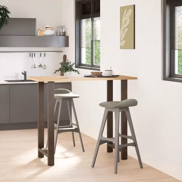 Gambe per tavolo da bar in acciaio naturale 2 pz | Piede del tavolo 60x(110-111) cm in acciaio