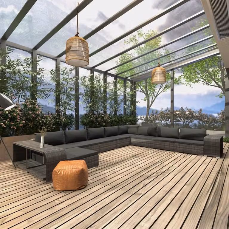 Maison Exclusive - Set da giardino da 11 pezzi con cuscini, in polyrattan grigio