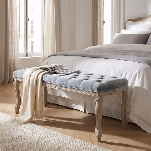Panca vintage in ecopelle grigia con fondoletto in legno DAVEY L: 110 cm, P: 36 cm, H: 47 cm