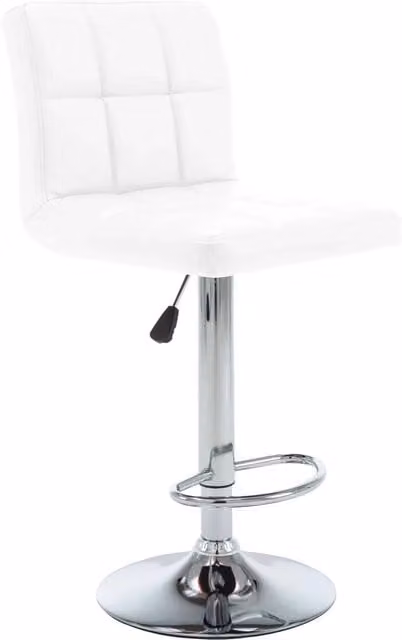 Set di 2 sgabelli da bar moderni vidaXL in similpelle bianca e metallo