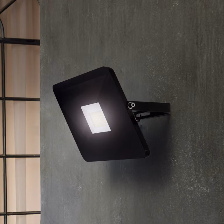 EGLO Faretto LED esterni Faedo 3 in nero, 50W, Nero, Alluminio, Moderno, Lampada LED da esterni