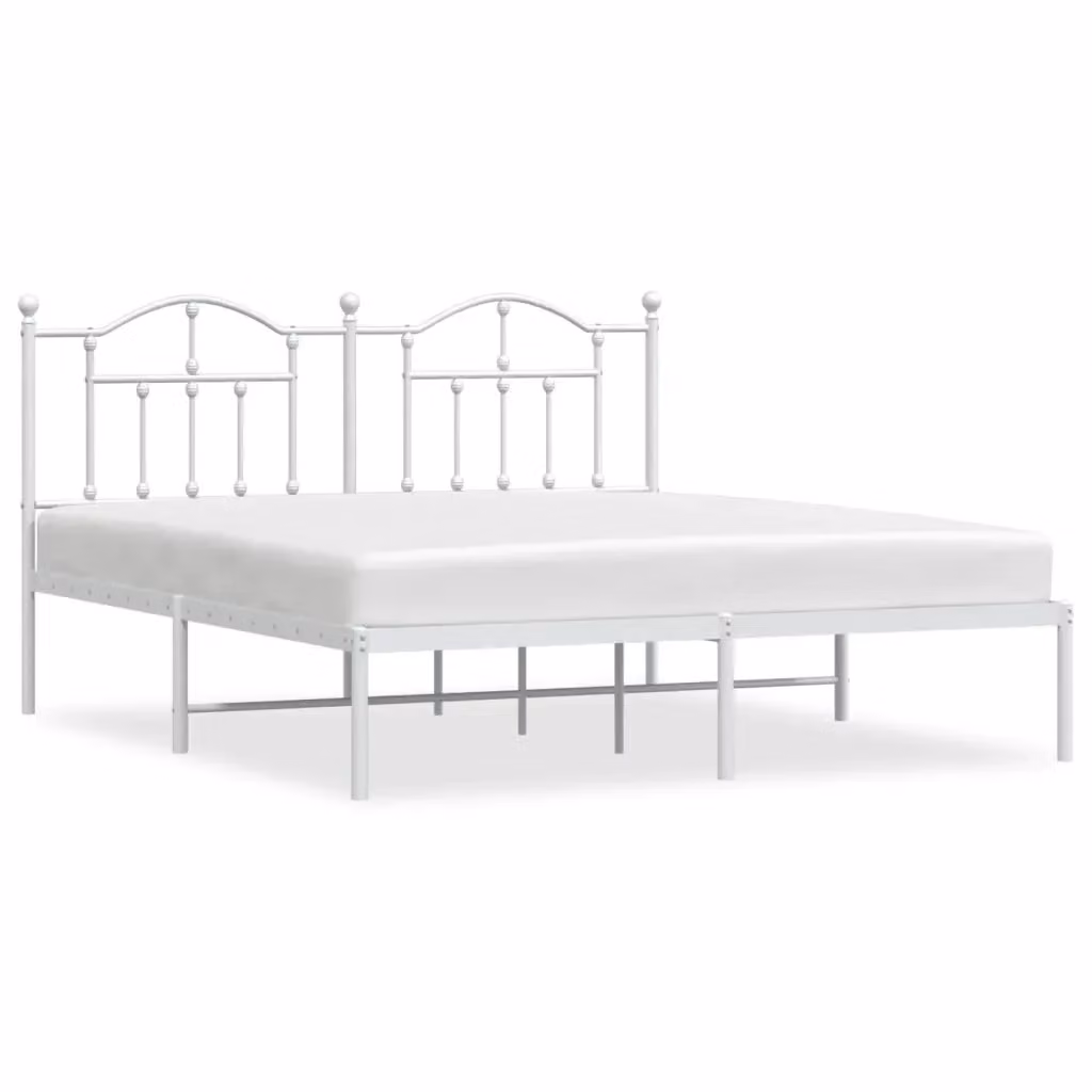 Letto con testiera in metallo bianco vidaXL L/P: 180 x 200 cm – 2