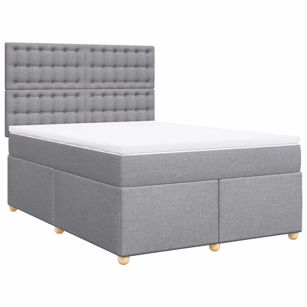 Giroletto a Molle con Materasso Grigio Chiaro 140x190cm Tessuto