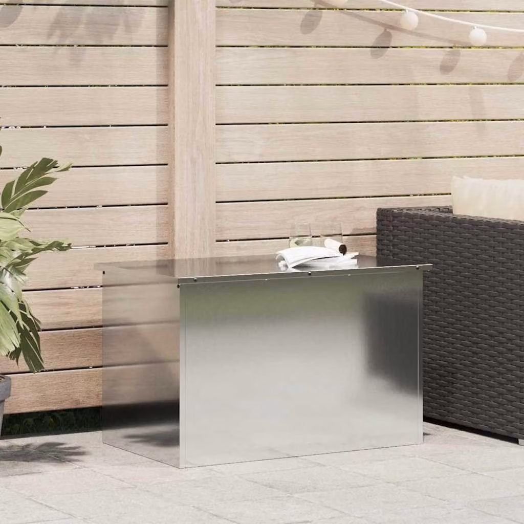 Contenitore di stoccaggio in acciaio con coperchio a gas per giardino e uso esterno
